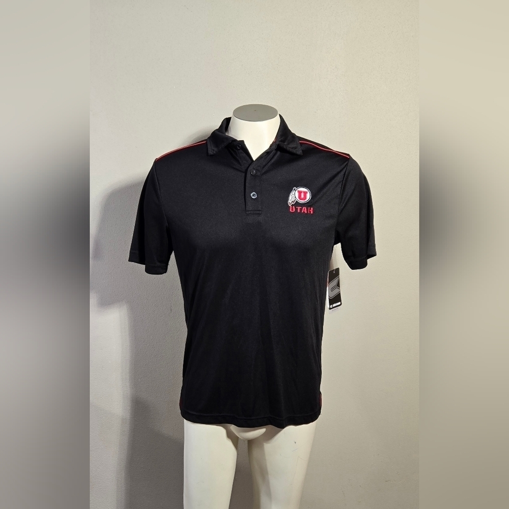 NWT Colosseum Athletics Utah Utes Polo - Black Men's Size Small